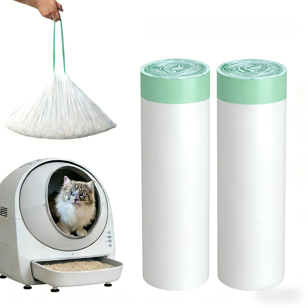 Automatic Cat Litter Box Waste Bags – 40/80 Count – product view 3