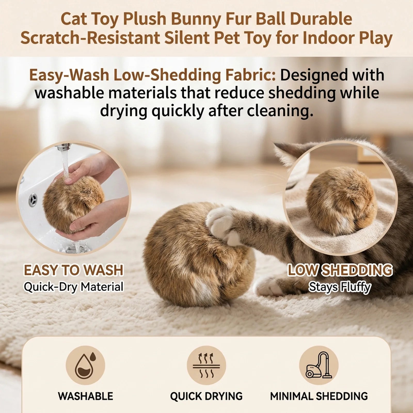 Fluffy Catnip Ball – Interactive Chasing Toy – product image 7