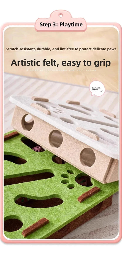 Felt Cat Puzzle Box – Indoor Ball Hunting Toy – product image 9