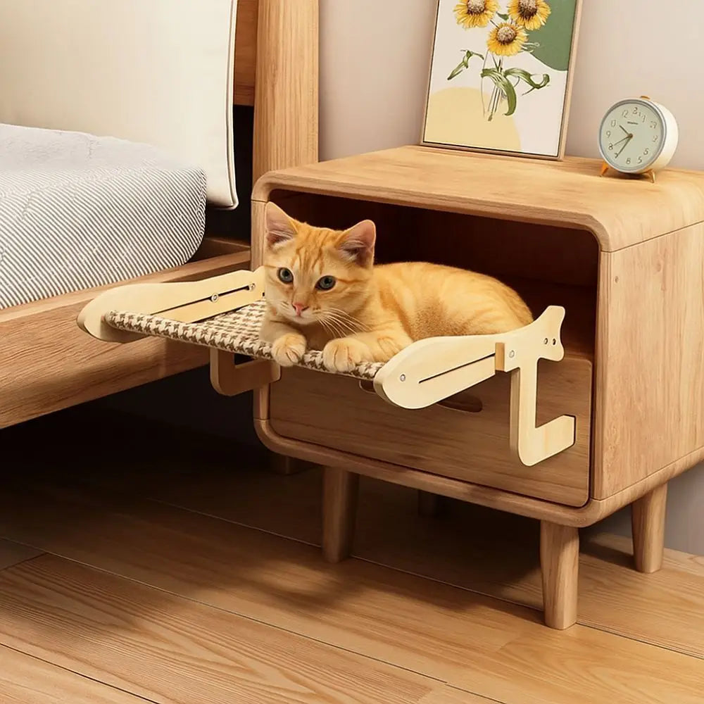 Breathable Cat Window Hammock Adjustable Space-Saving Window Cat Seat Detachable Sturdy Cat Hanging Bed Sunbathing Spot