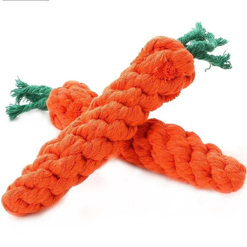 Carrot Rope Chew Toy – Cotton Knot Toy for Dogs – product view 8