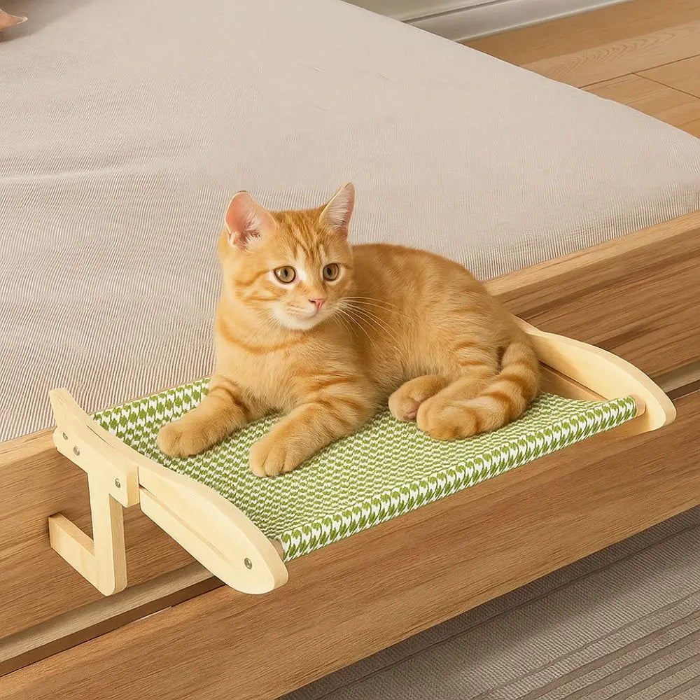 Breathable Cat Window Hammock Adjustable Space-Saving Window Cat Seat Detachable Sturdy Cat Hanging Bed Sunbathing Spot