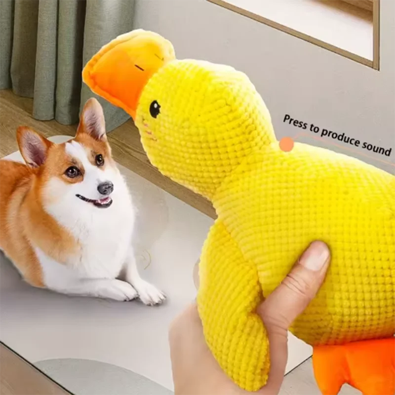 Plush Duck Squeaky Dog Toy – Cuddly Enrichment Toy – product image 11