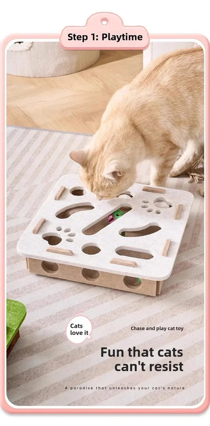 Felt Cat Puzzle Box – Indoor Ball Hunting Toy – product image 8