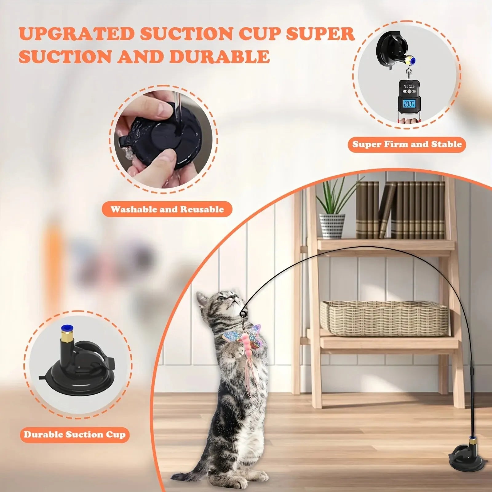 Suction Cup Cat Feather Wand – Interactive Teaser Toy – product image 4