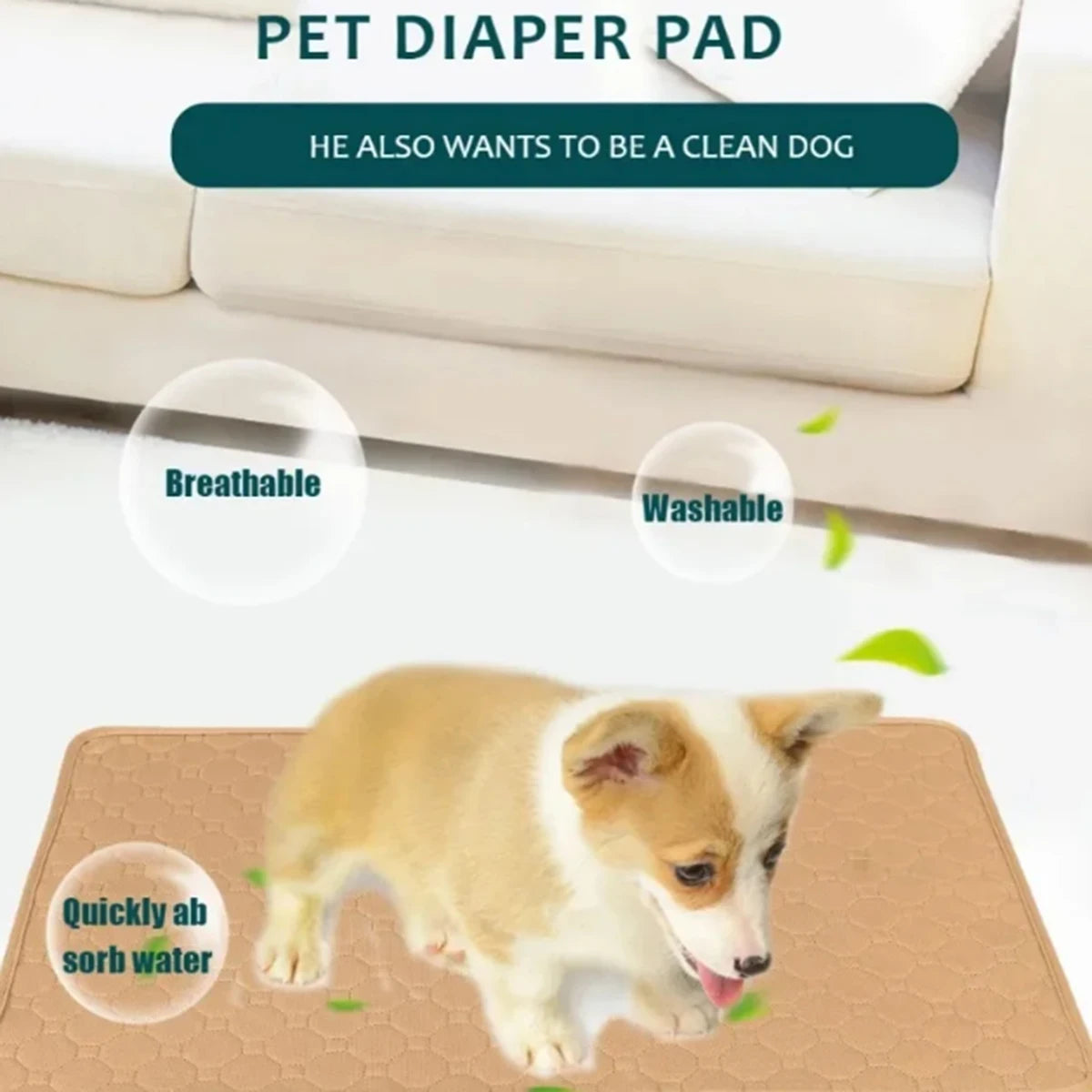 Washable Dog Pee Pad – Reusable Waterproof Training Mat