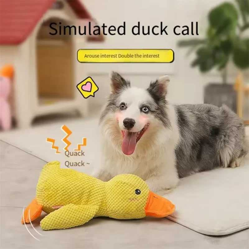 Plush Duck Squeaky Dog Toy – Cuddly Enrichment Toy – product image 2