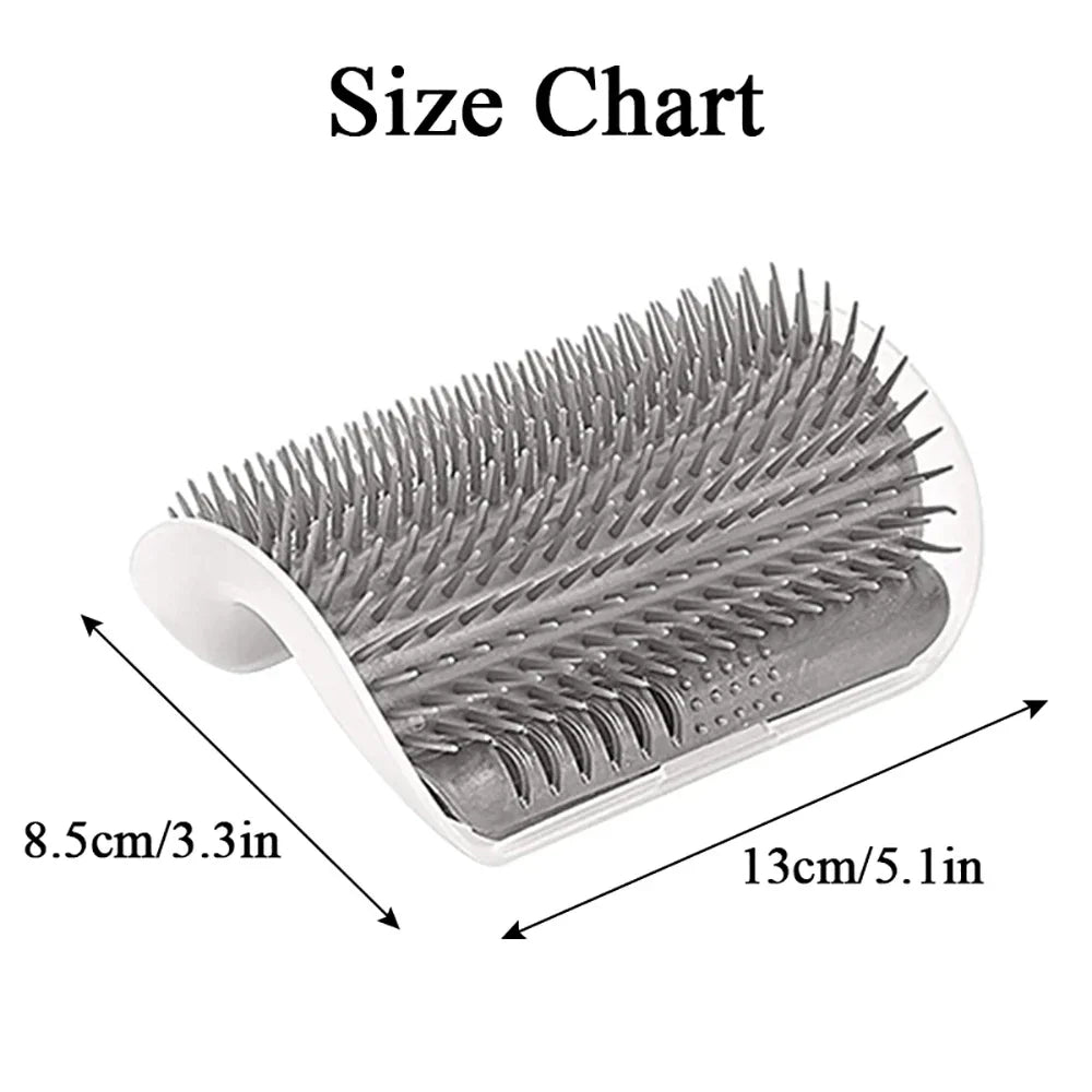 Wall-Mounted Cat Self-Grooming Brush – Corner Comb