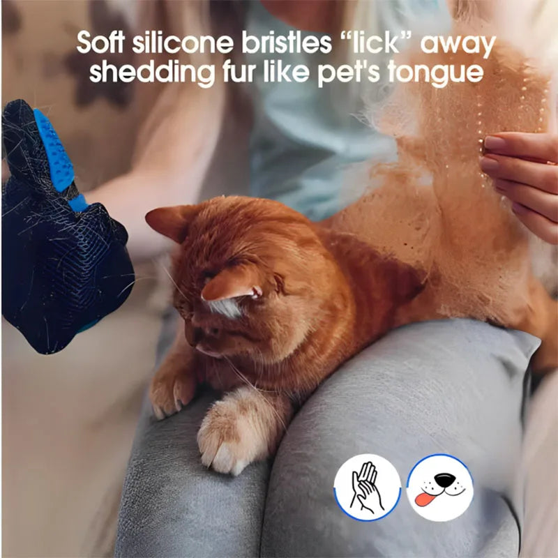 Pet Grooming Glove – Gentle Deshedding Hair Remover – product view 3