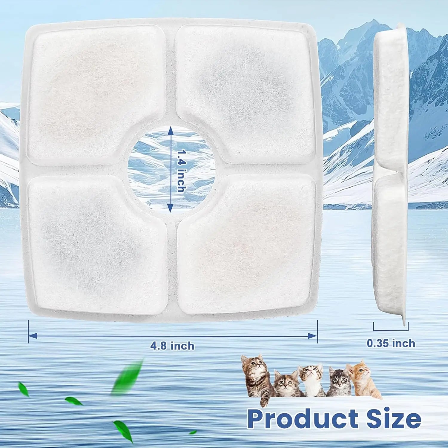 Pet Fountain Replacement Filters – 4/8 Pack