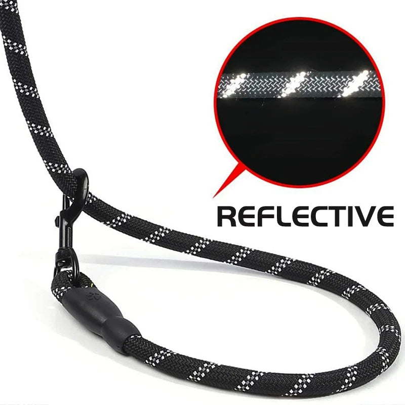 Reflective Rope Dog Leash – Padded Handle – product view 4