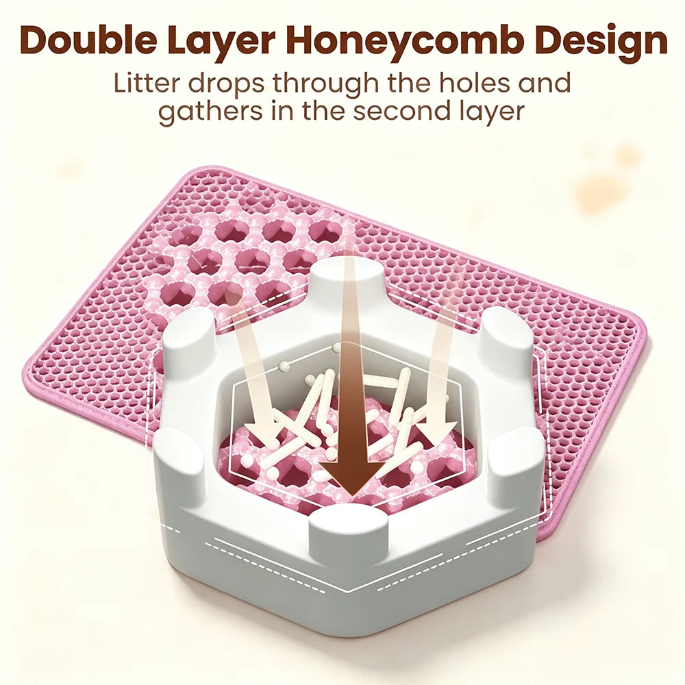 Double-Layer Cat Litter Mat – Waterproof Trapping Pad