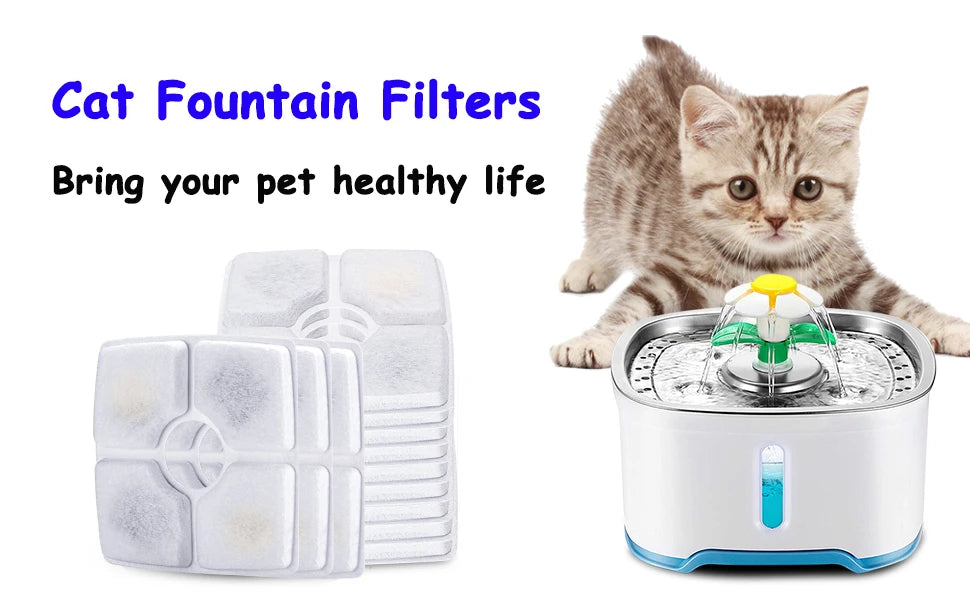Pet Fountain Replacement Filters – 4/8 Pack