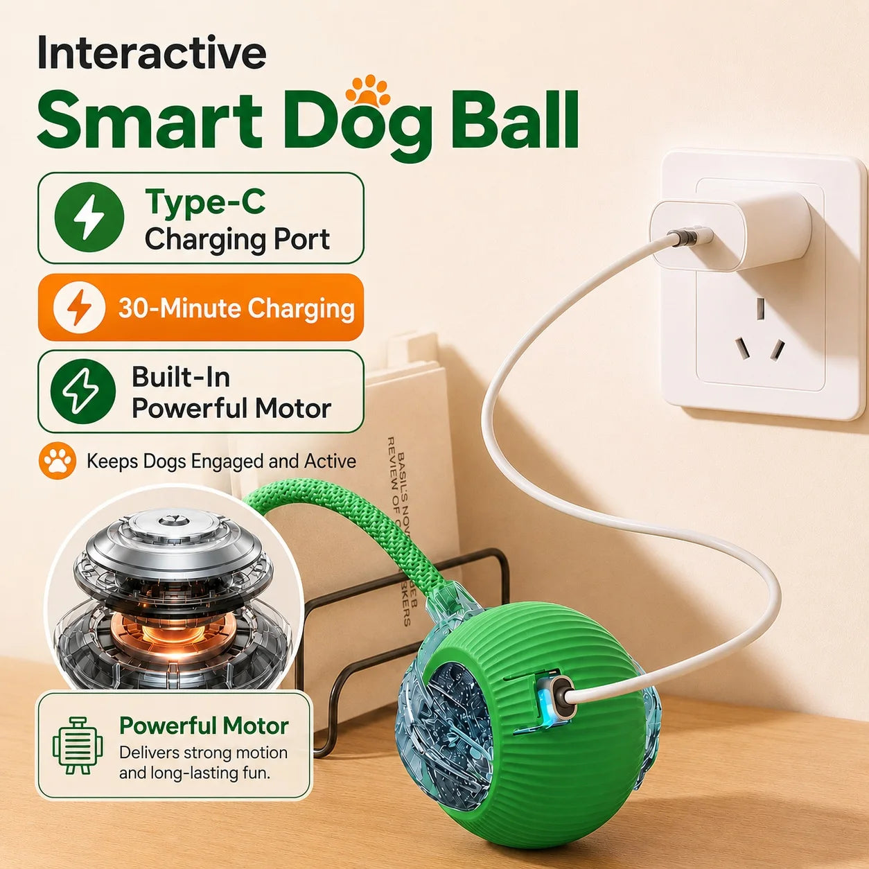 Rechargeable Rolling Dog Ball – Automatic Interactive Toy – product image 10