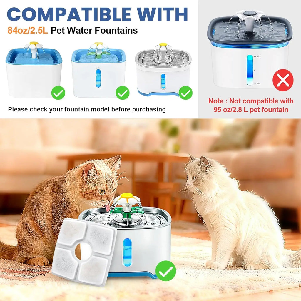 Pet Fountain Replacement Filters – 4/8 Pack