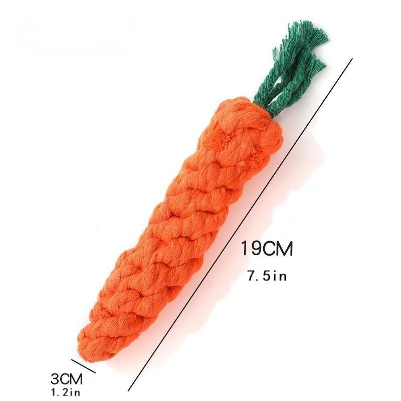 Carrot Rope Chew Toy – Cotton Knot Toy for Dogs – product view 5