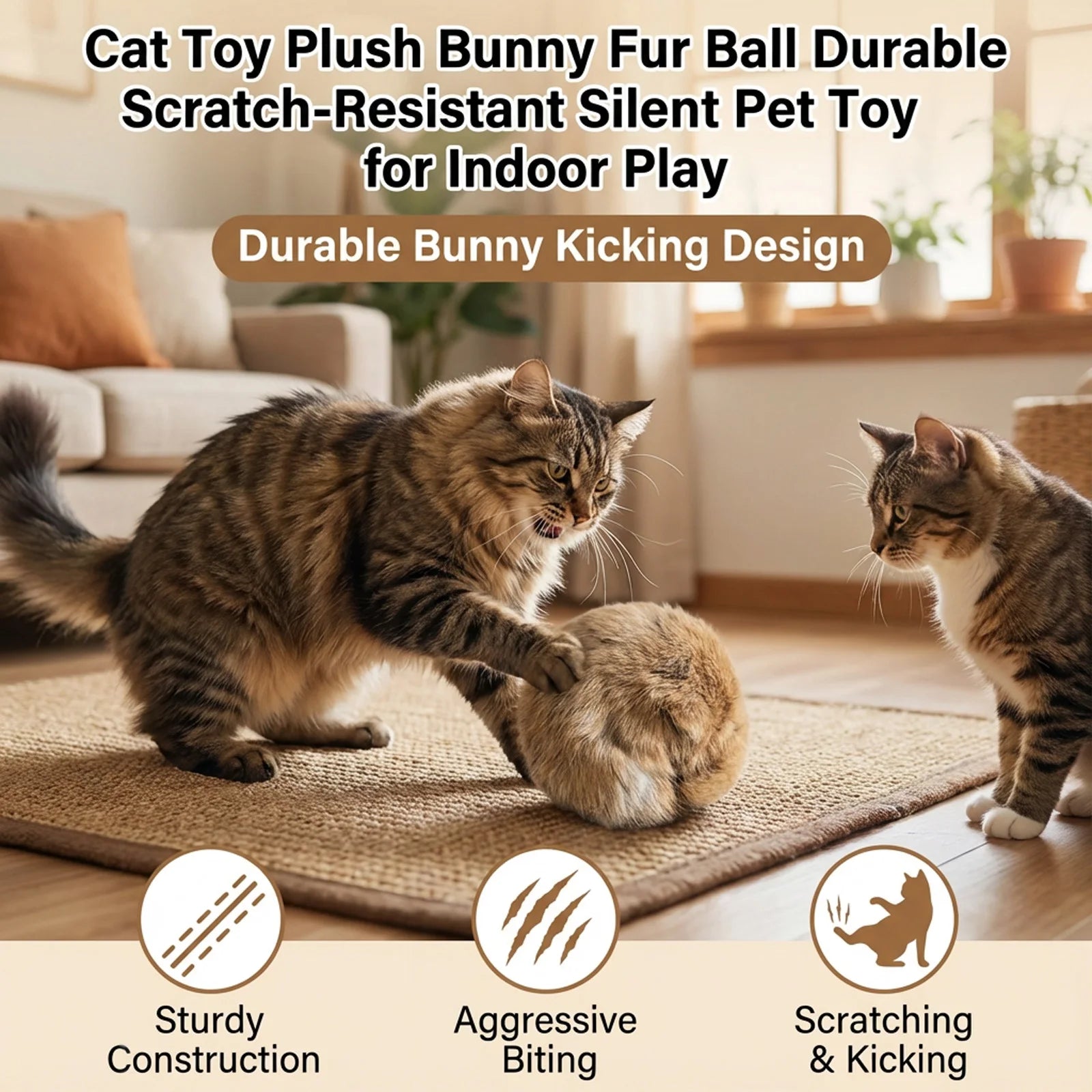 Fluffy Catnip Ball – Interactive Chasing Toy – product image 3
