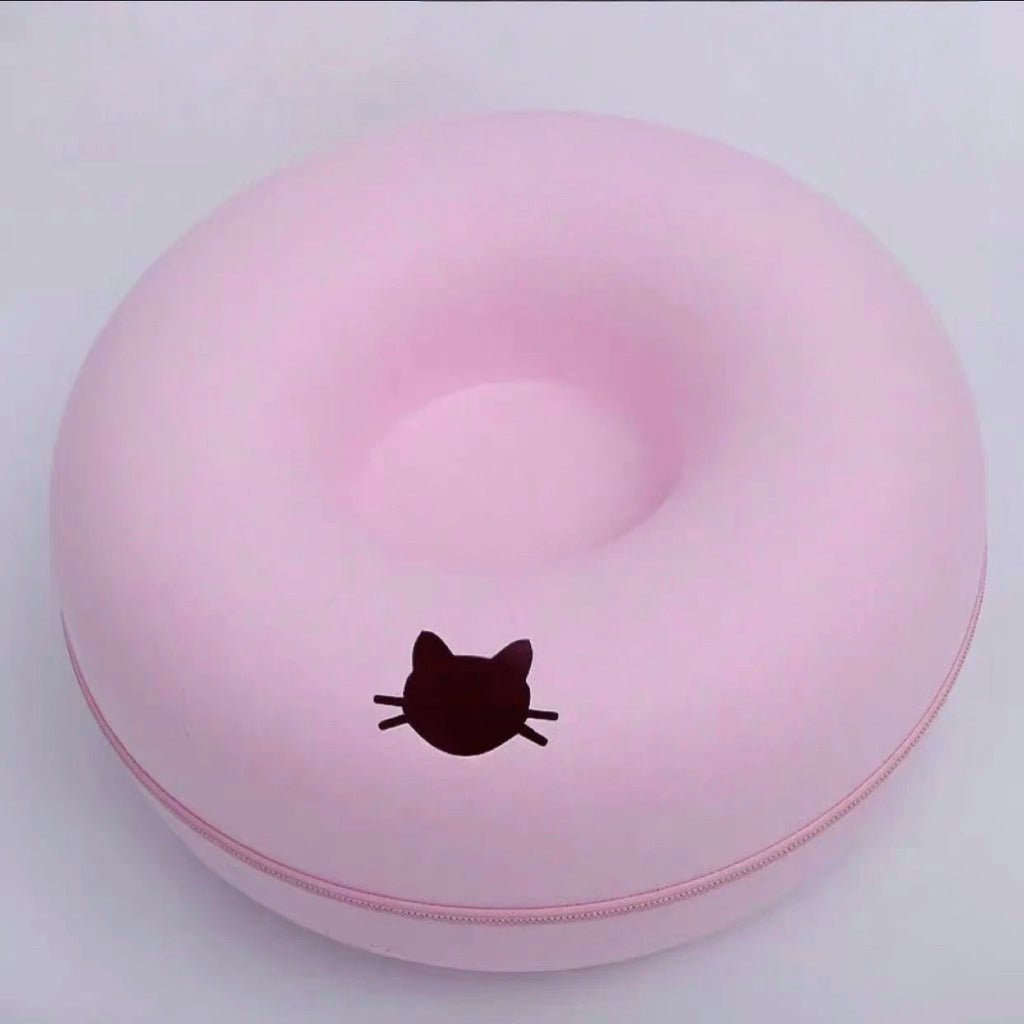 Interactive Round Small Cat Tunnel Nest Felt Kittens Bed House Scratcher Cat Donut Sleeping Pet Toy for Available in 4 colors