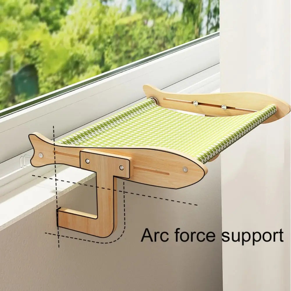 Breathable Cat Window Hammock Adjustable Space-Saving Window Cat Seat Detachable Sturdy Cat Hanging Bed Sunbathing Spot