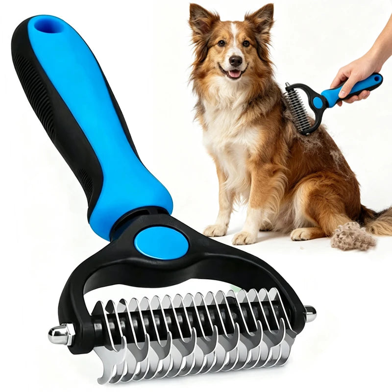 Double-Sided Undercoat Rake – Dog & Cat Deshedding