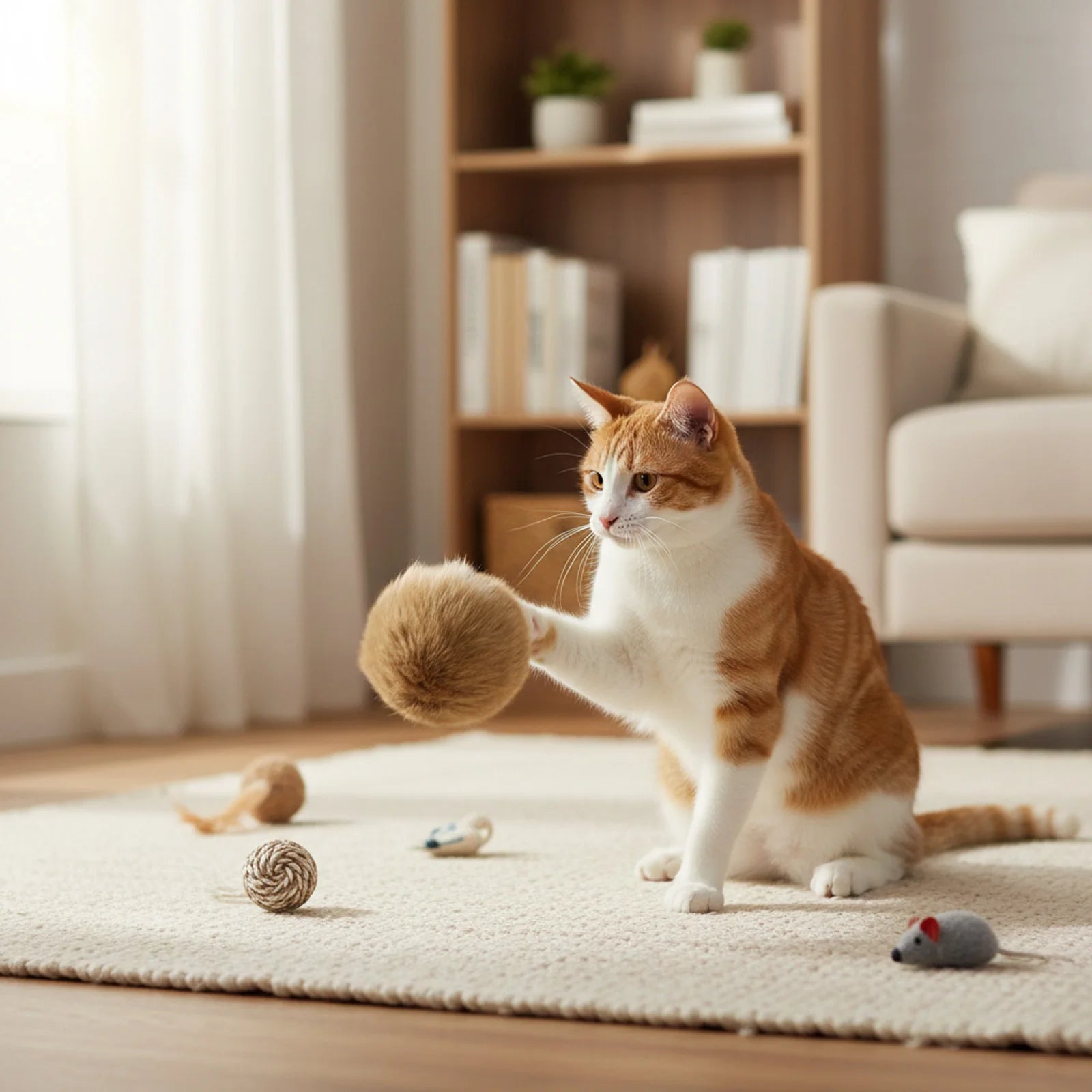 Fluffy Catnip Ball – Interactive Chasing Toy – product image 14