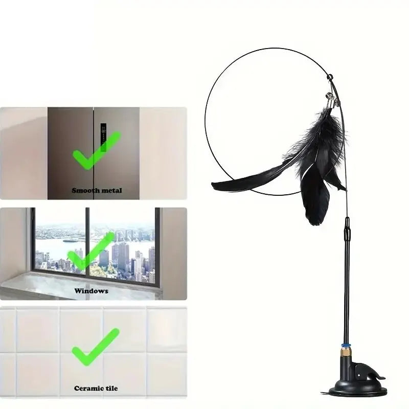 Suction Cup Cat Feather Wand – Interactive Teaser Toy – product image 16