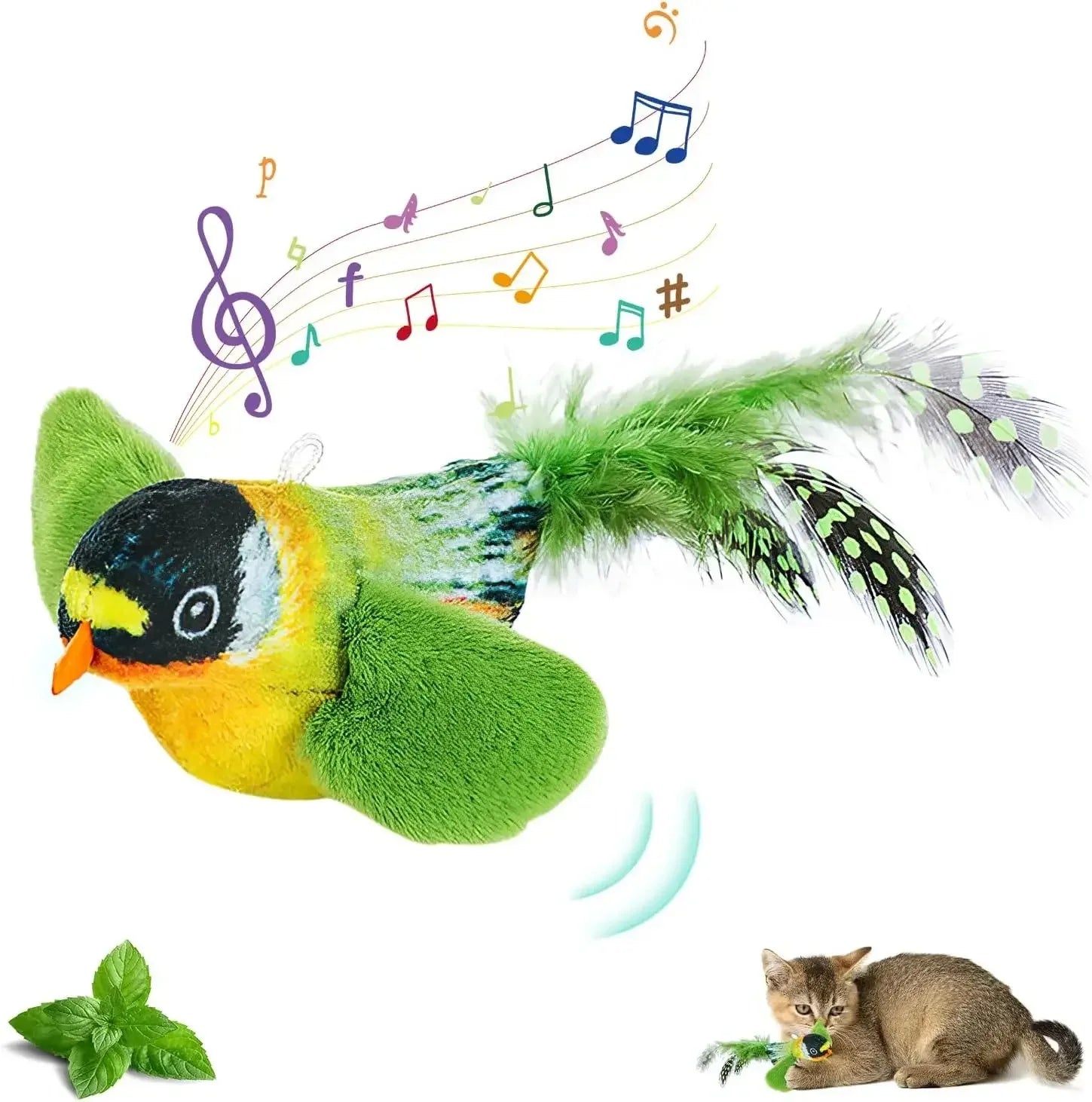 Sound Bird Cat Toy – Elastic Rope Hunting Toy