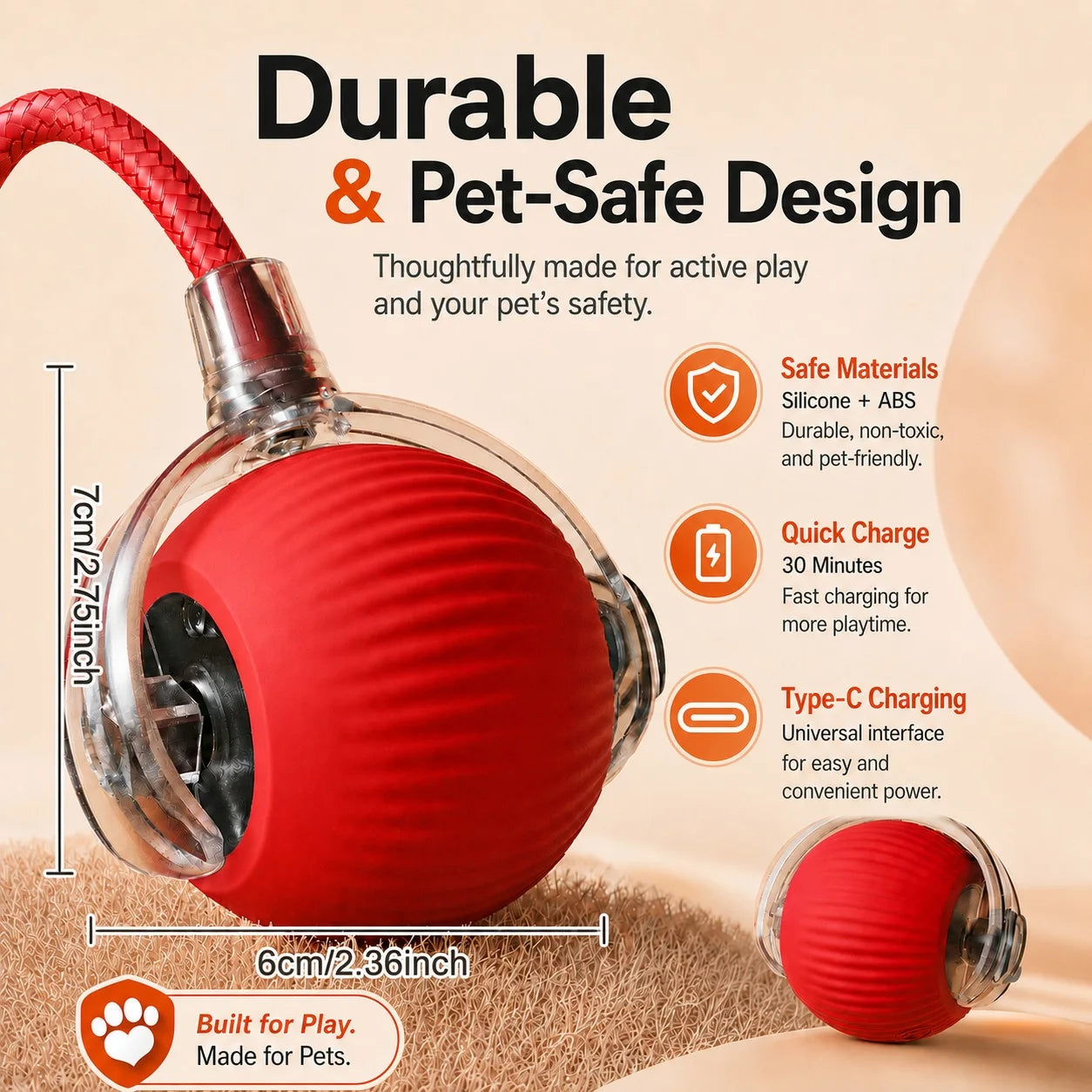 Rechargeable Rolling Dog Ball – Automatic Interactive Toy – product image 9
