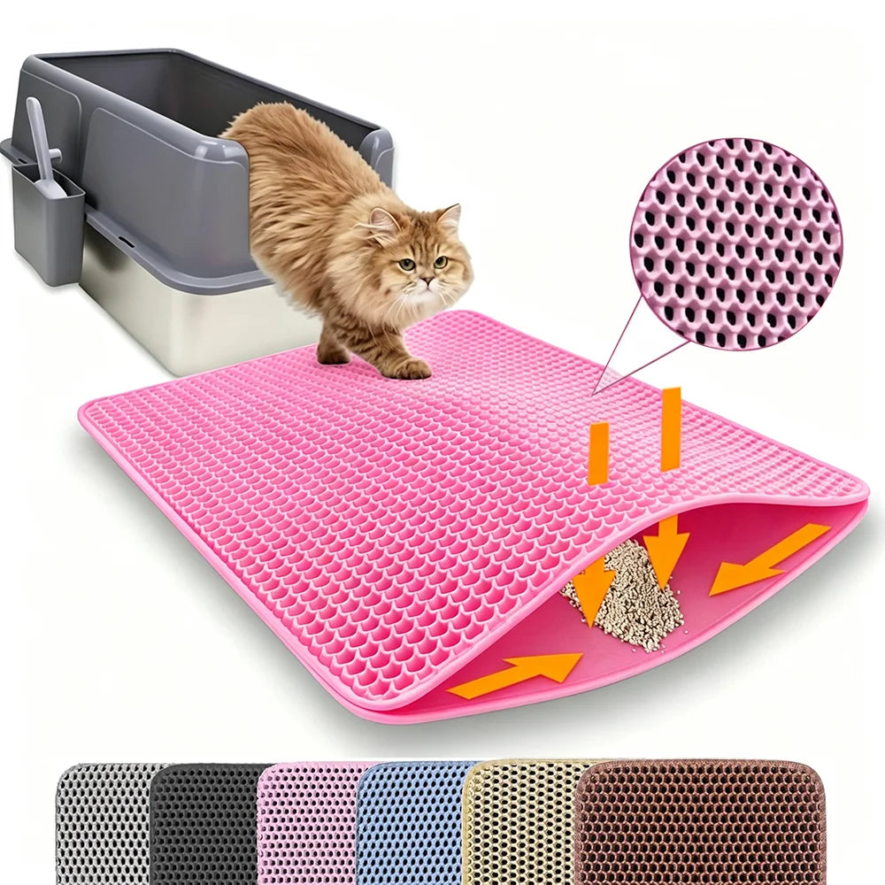 Double-Layer Cat Litter Mat – Waterproof Trapping Pad