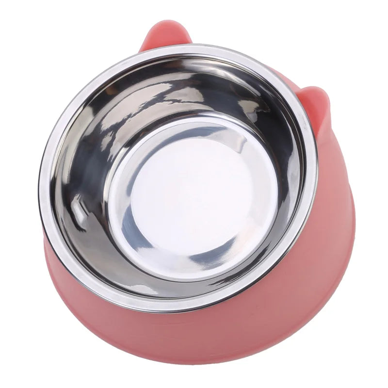Inclined Stainless Steel Cat Bowl – Raised Feeding Dish – product view 5