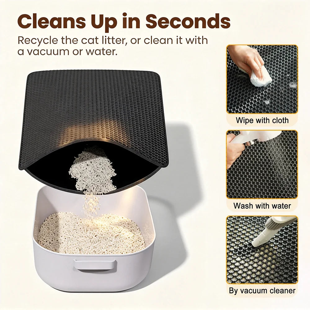 Double-Layer Cat Litter Mat – Waterproof Trapping Pad
