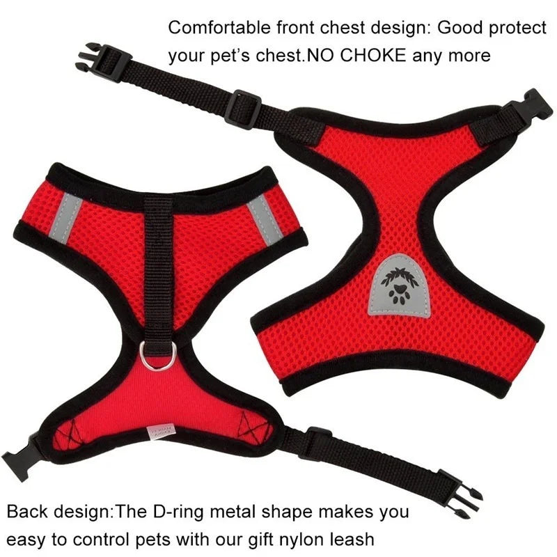 Breathable Mesh Pet Harness & Leash Set – Reflective – product view 4