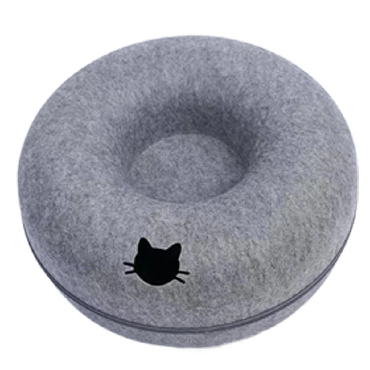 Interactive Round Small Cat Tunnel Nest Felt Kittens Bed House Scratcher Cat Donut Sleeping Pet Toy for Available in 4 colors