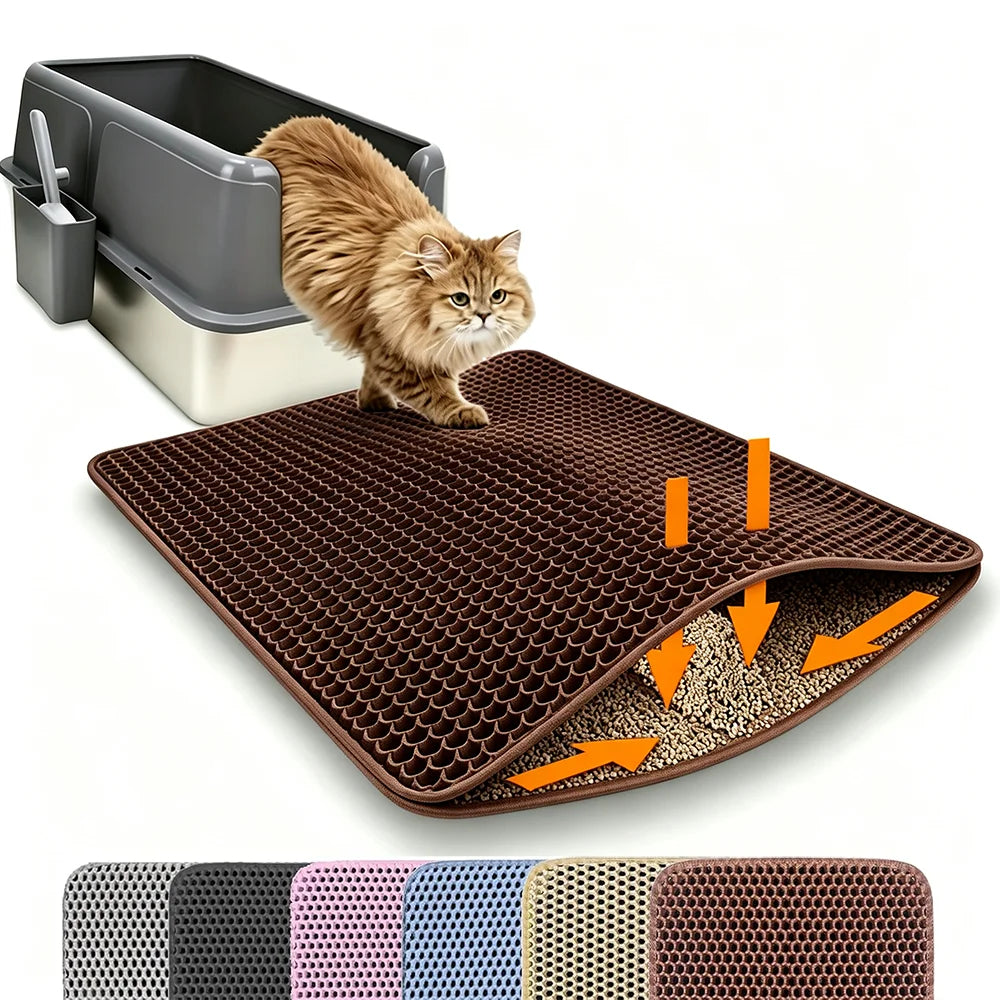 Double-Layer Cat Litter Mat – Waterproof Trapping Pad