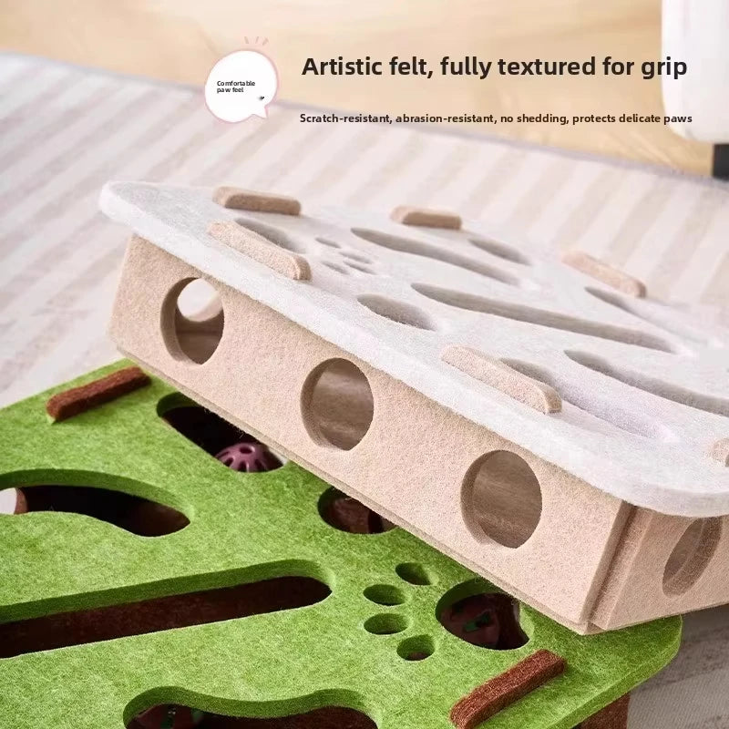 Felt Cat Puzzle Box – Indoor Ball Hunting Toy – product image 3