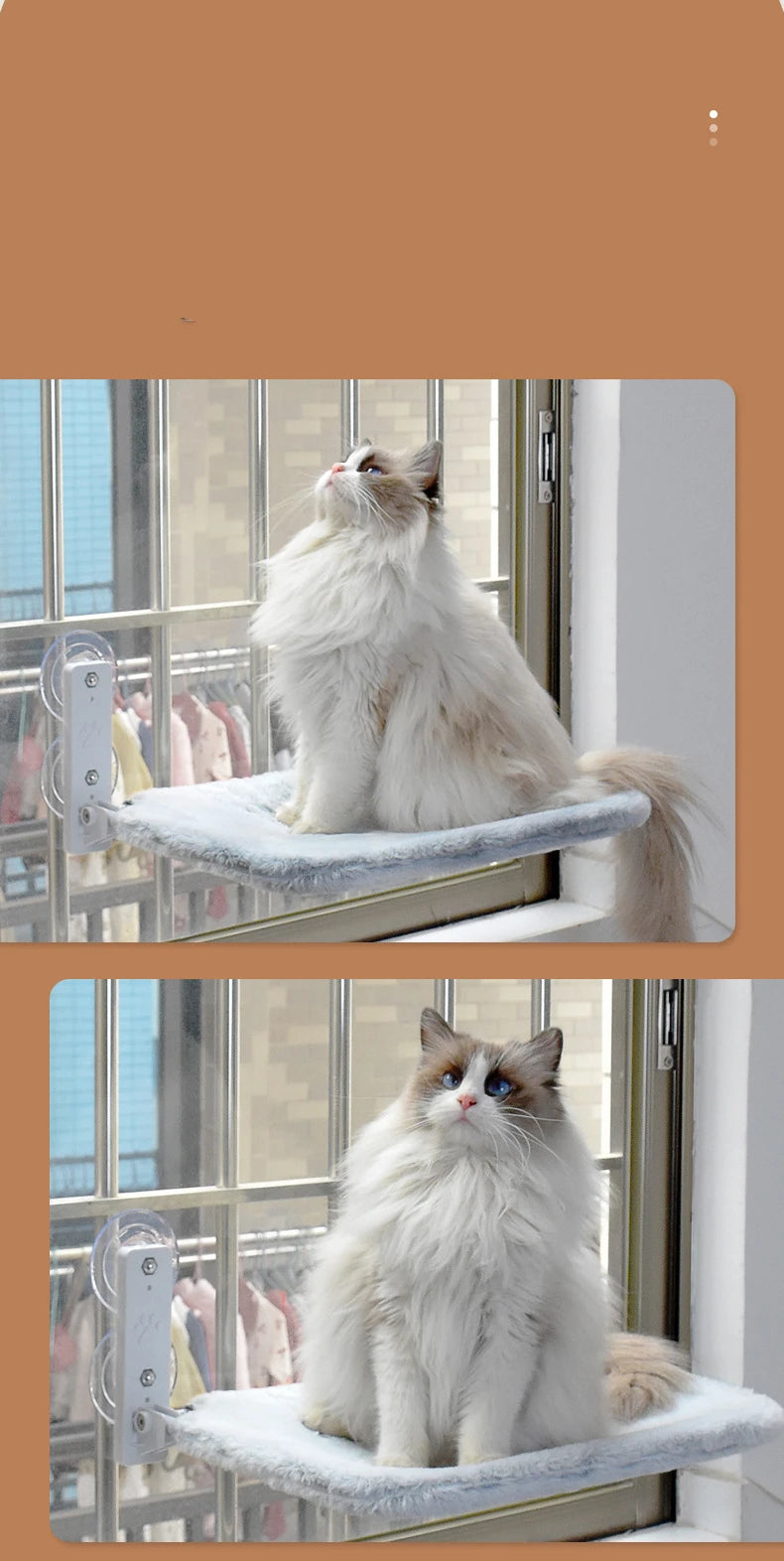 Foldable Hanging Hammock for Pet, Hammock for Kitten, Hammock for Sunny Window, Mounted Cat Bed, Durable Climbing Frame