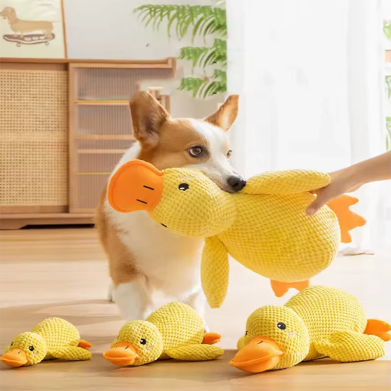 Plush Duck Squeaky Dog Toy – Cuddly Enrichment Toy