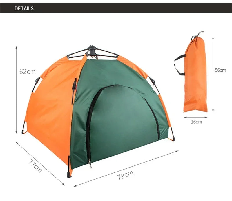 Pet Tent Portable Automatic Folding Teepee Dog Bed House With Cushion Easy Assemble Fit Golden Retriever Husky Outdoor Indoor