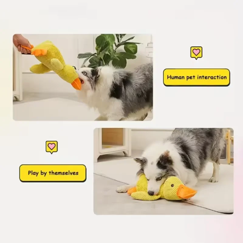 Plush Duck Squeaky Dog Toy – Cuddly Enrichment Toy – product image 14