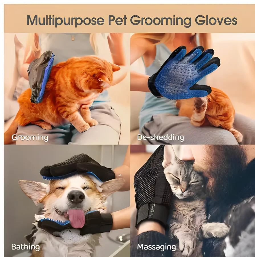 Pet Grooming Glove – Gentle Deshedding Hair Remover – product view 6