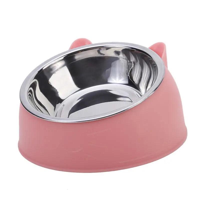 Inclined Stainless Steel Cat Bowl – Raised Feeding Dish – product view 28
