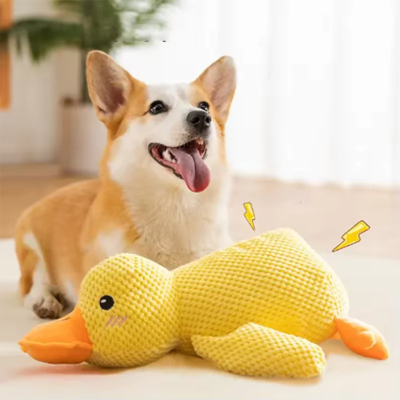 Plush Duck Squeaky Dog Toy – Cuddly Enrichment Toy – product image 10