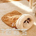 Upgraded Enclosed Cat Bed: Winter Snuggle Sack with Burrow Entry & Security Hood - Bunny-Soft Plush for Anxiety Relief