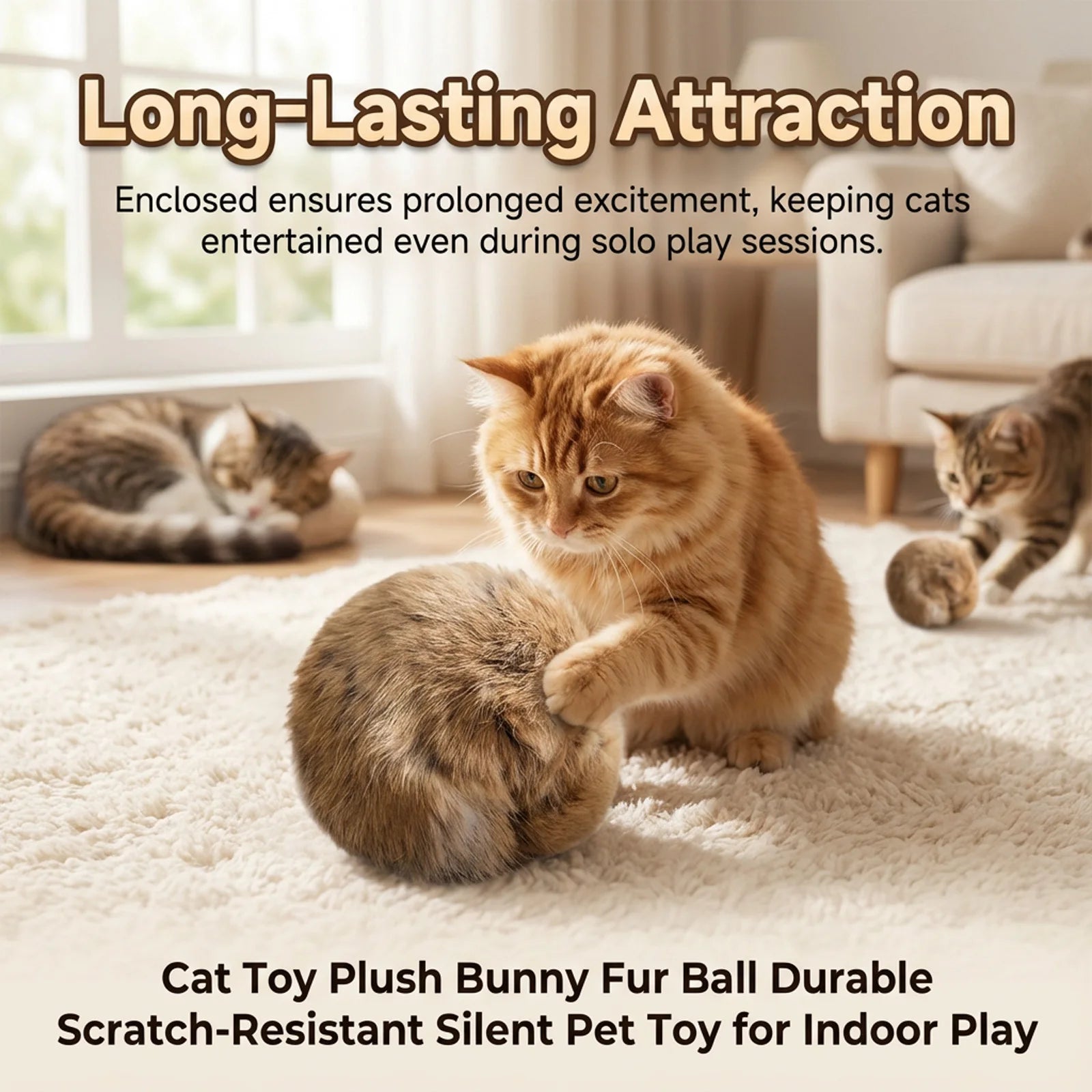 Fluffy Catnip Ball – Interactive Chasing Toy – product image 10