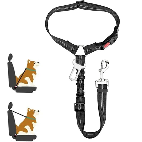 Adjustable Dog Car Seat Belt – Headrest Restraint Tether