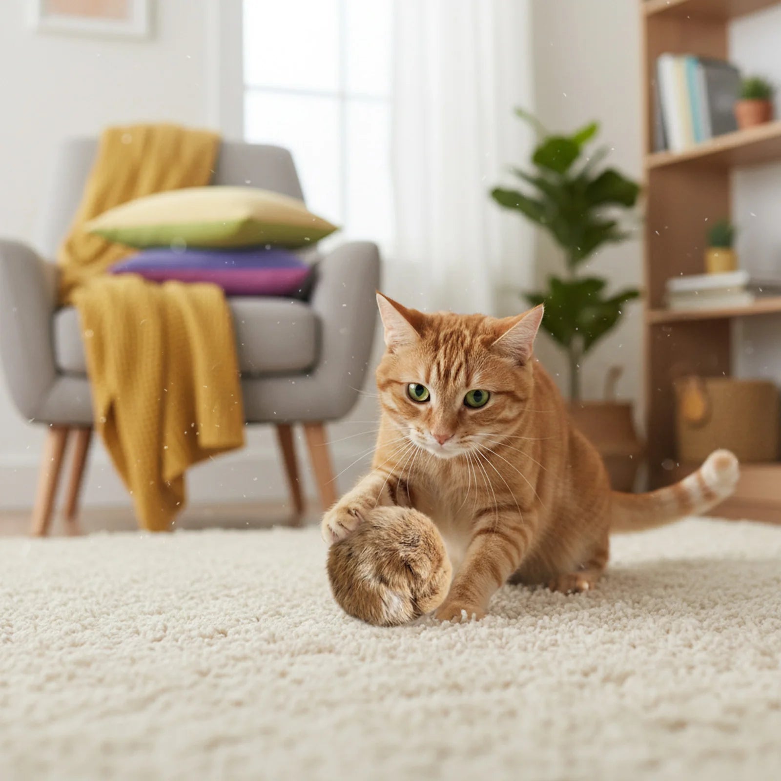 Fluffy Catnip Ball – Interactive Chasing Toy – product image 12