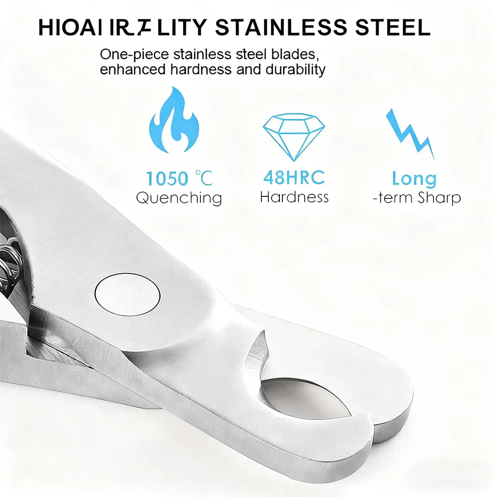 Pet Nail Clippers with File – Stainless Steel Grooming Tool