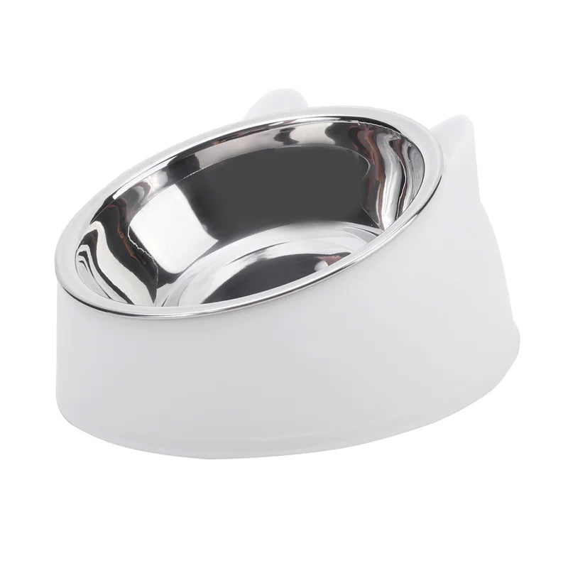 Inclined Stainless Steel Cat Bowl – Raised Feeding Dish – product view 6
