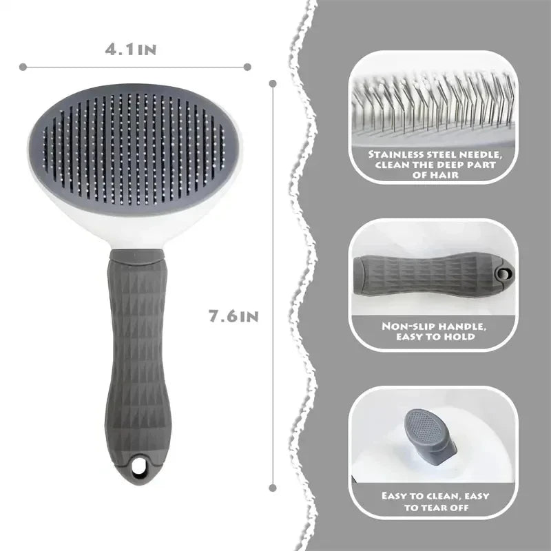 Self-Cleaning Slicker Brush – Dog & Cat Grooming – product view 4