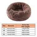 Soft Pet Cat Bed Pad Plush Warm Faux Fur Dog Calm Bed Donut Round Bed Comfortable Sleeping Washable for Small Medium Dog and Cat